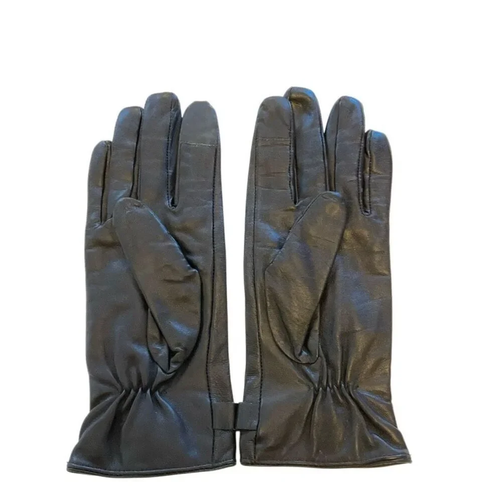 Leather Black Michael Kors Gloves. S. Logo on buckle. Punk goth richmom
